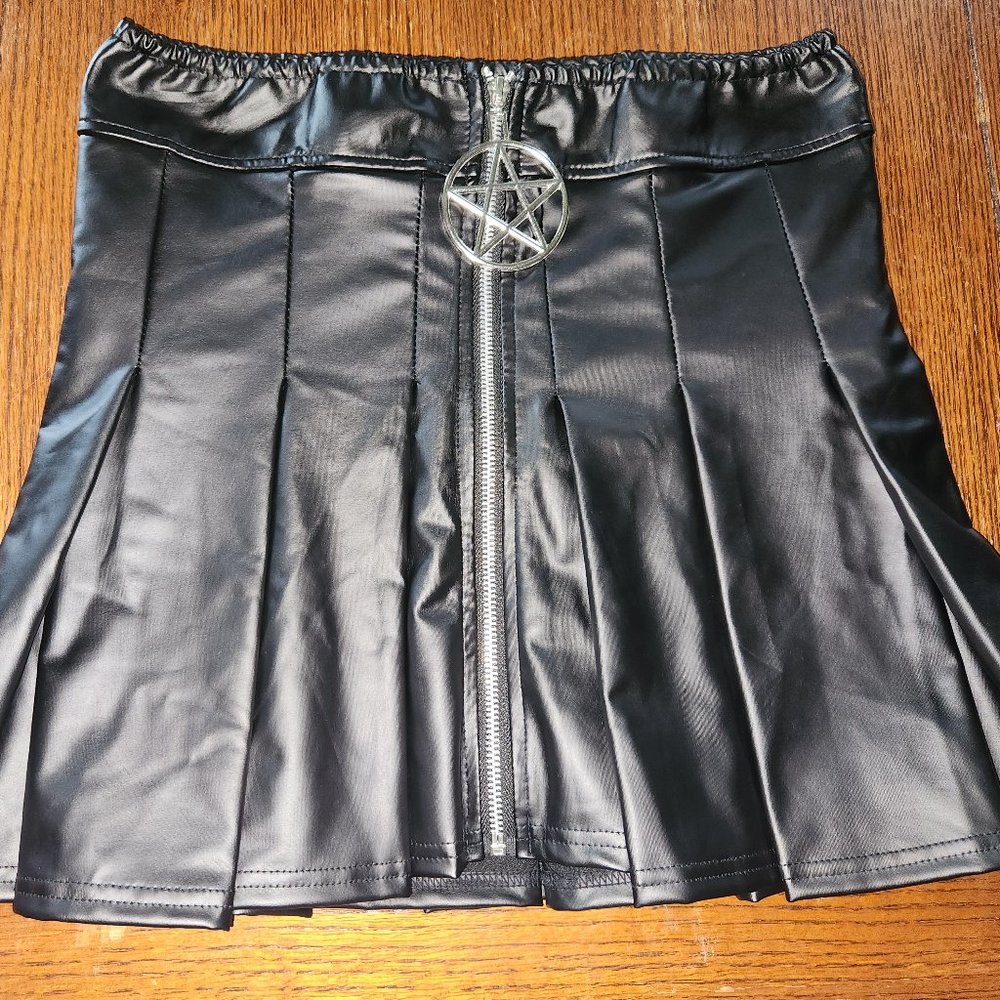 Faux leather skirt